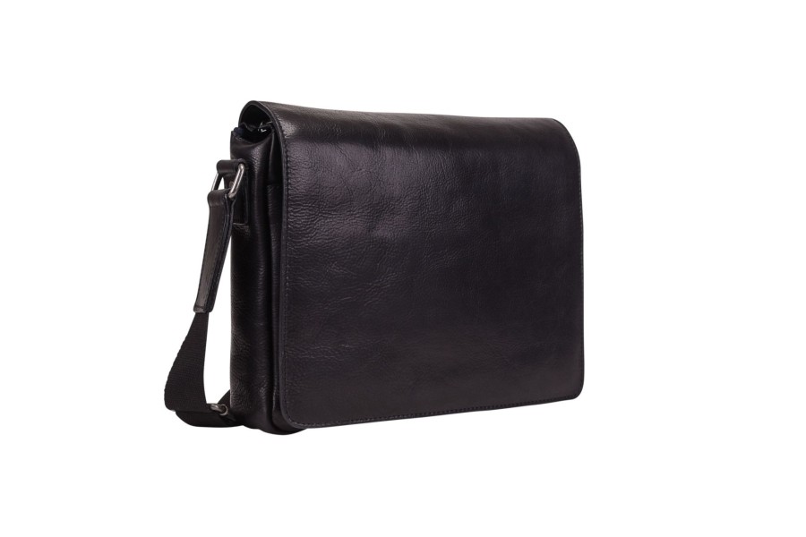 Werktassen Leonhard Heyden | Leonhard Heyden Roma Messenger Bag M Black