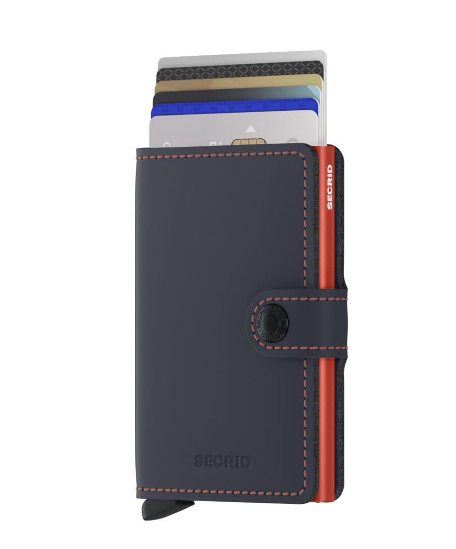 Portemonnees Secrid | Secrid Miniwallet Matte Nightblue & Orange