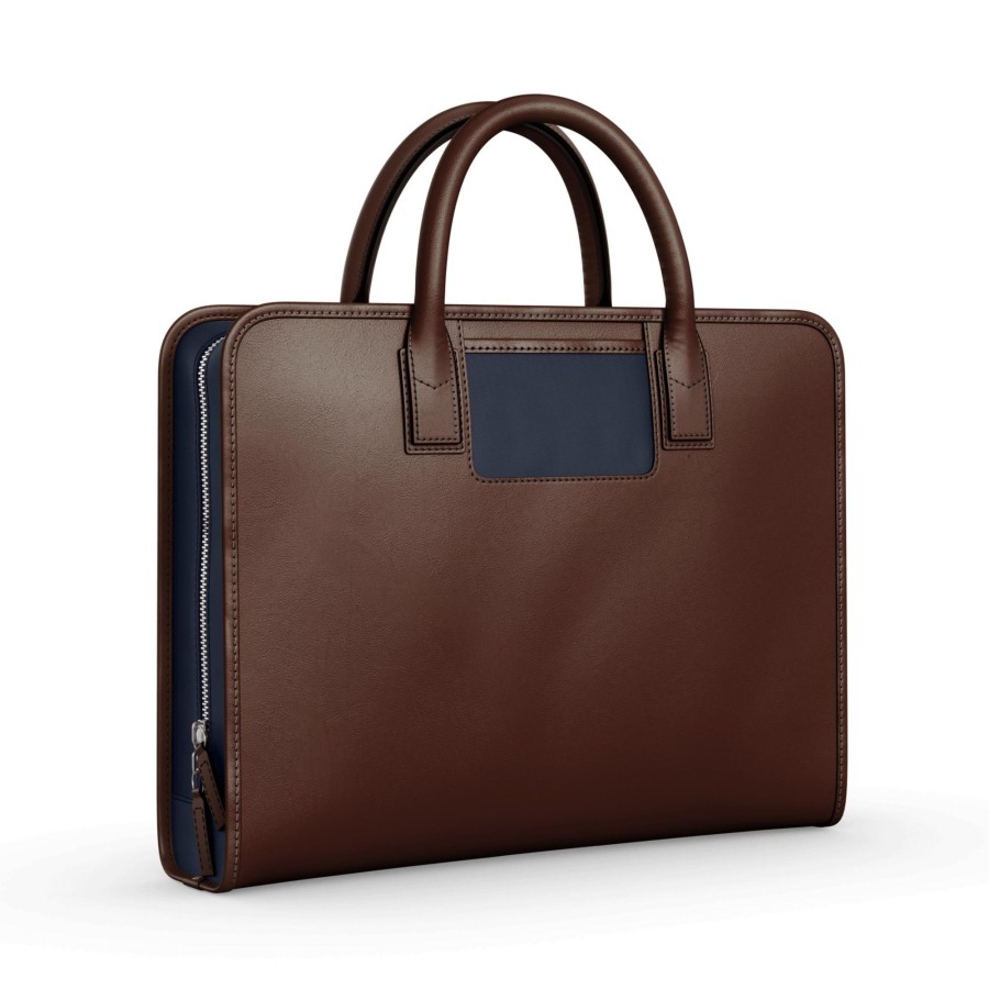 Werktassen Travelteq | Travelteq Briefcase Espresso Navy