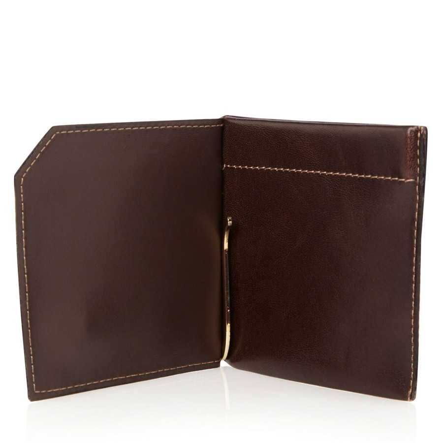 Portemonnees Castelijn & Beerens | Castelijn & Beerens Gaucho Dollarclip Wallet Mocca