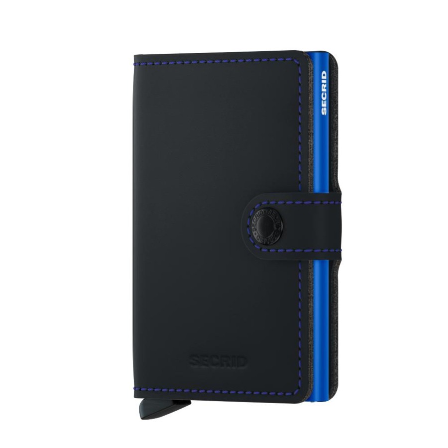 Portemonnees Secrid | Secrid Miniwallet Matte Black Blue