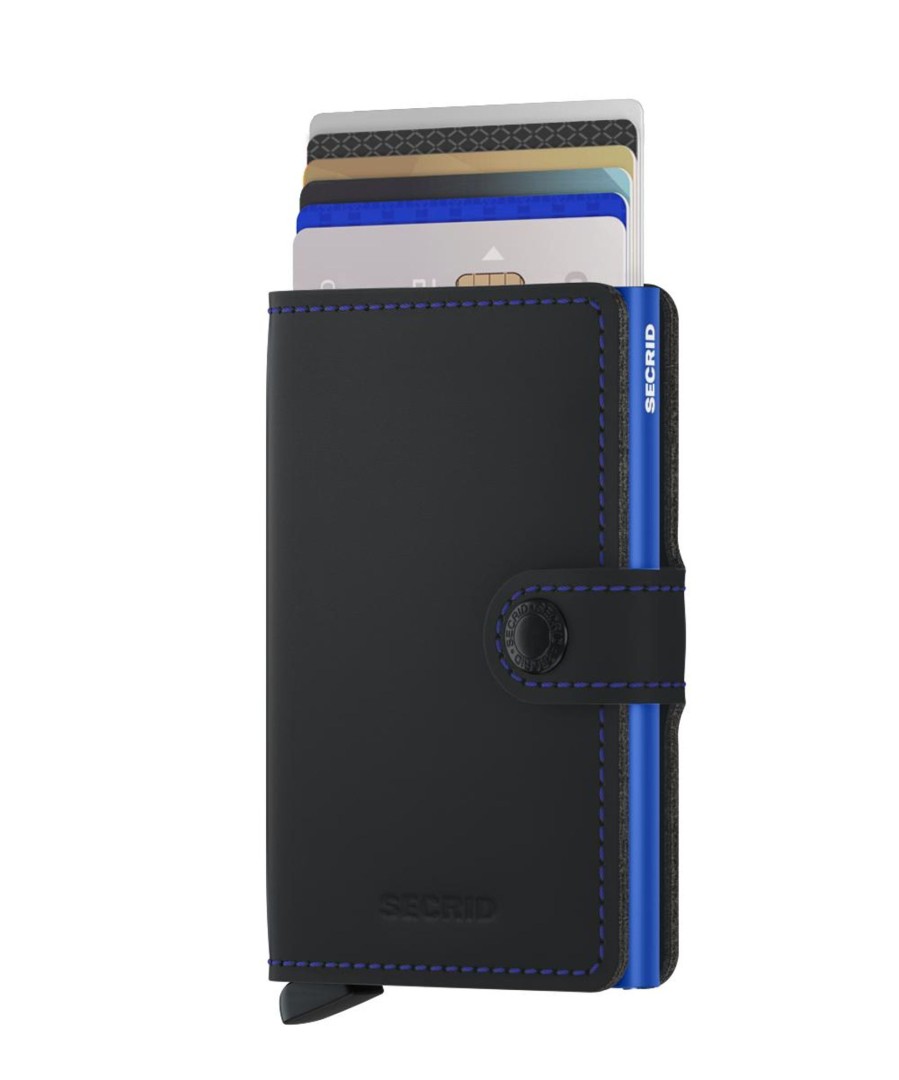 Portemonnees Secrid | Secrid Miniwallet Matte Black Blue