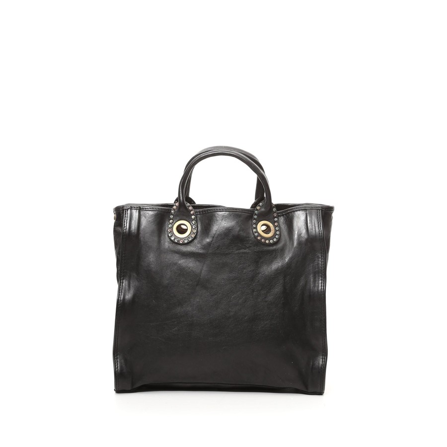 Tassen Campomaggi | Campomaggi Shopping Small Black