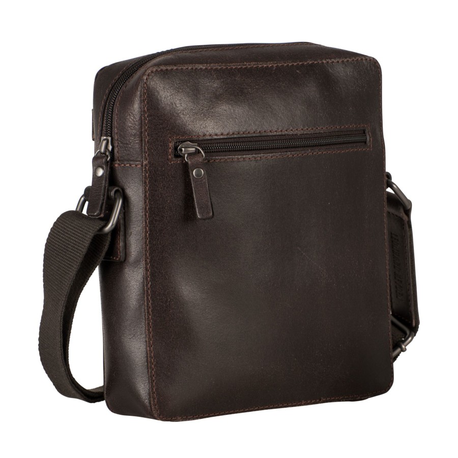 Tassen Leonhard Heyden | Leonhard Heyden Dakota Zipped Messenger Bag Xs Brown