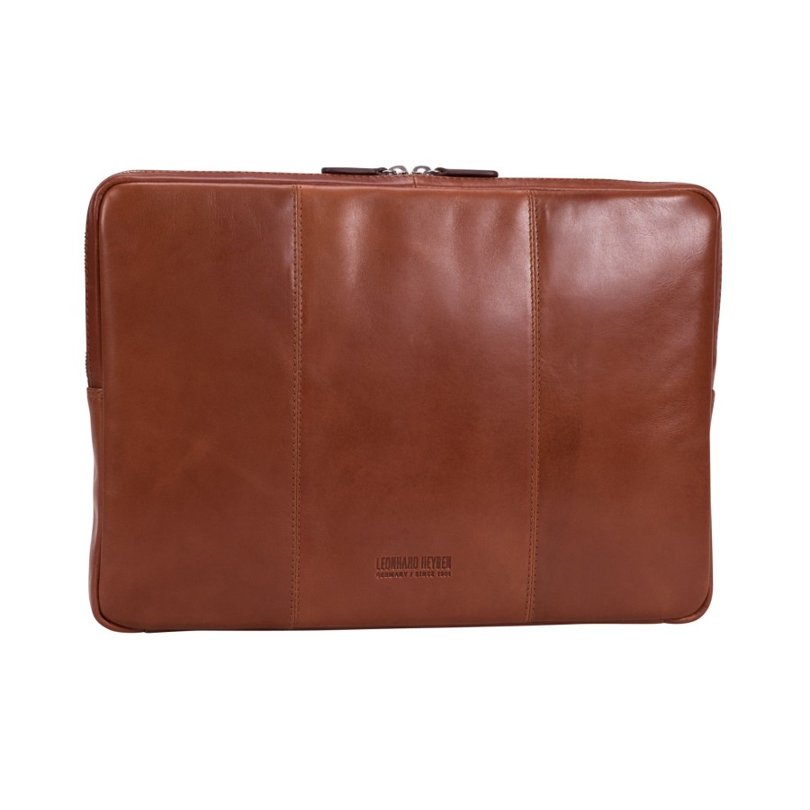 Accessoires Leonhard Heyden | Leonhard Heyden Cambridge Zipped Laptop Sleeve M Cognac