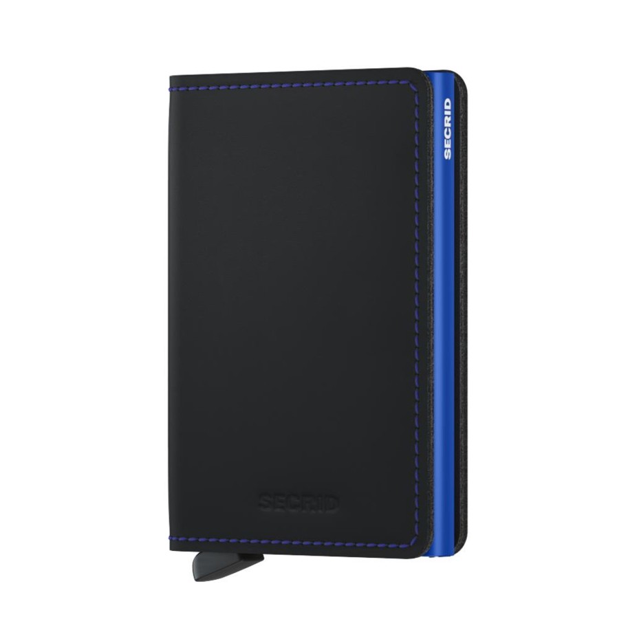 Portemonnees Secrid | Secrid Slimwallet Matte Black Blue