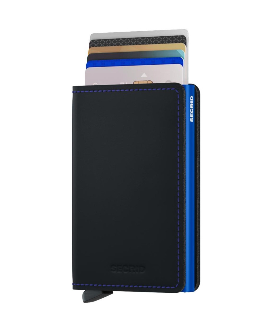 Portemonnees Secrid | Secrid Slimwallet Matte Black Blue