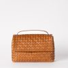 Tassen O My Bag | O My Bag Kenzie Cognac Woven Classic Leather