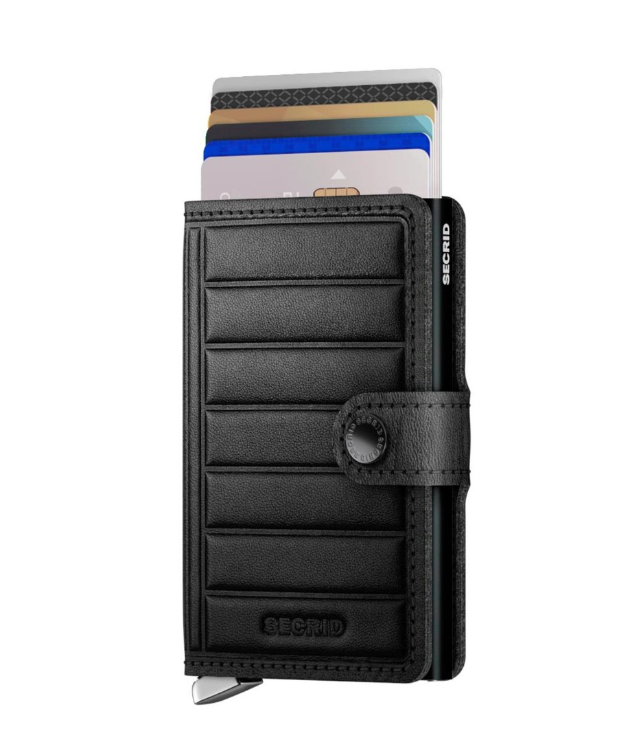 Portemonnees Secrid | Secrid Premium Miniwallet Emboss Lines Black