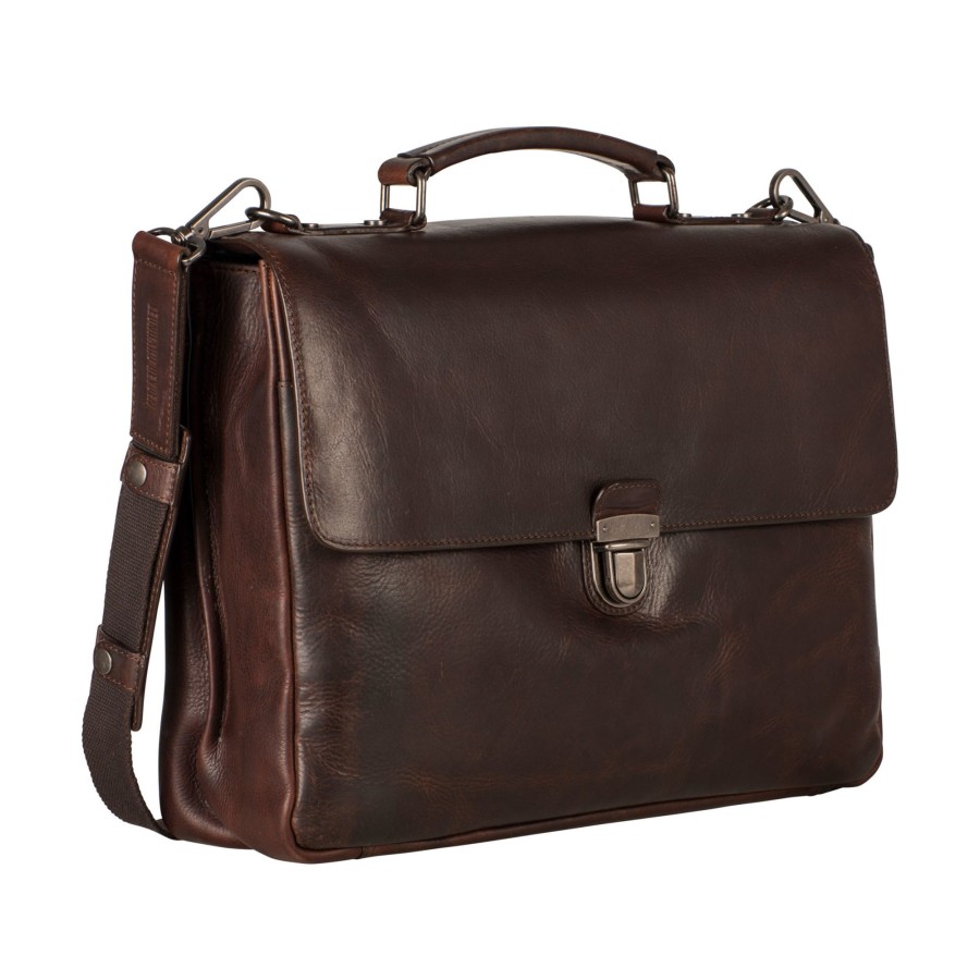 Werktassen Leonhard Heyden | Leonhard Heyden Roma Briefcase 2 Compartments Brown