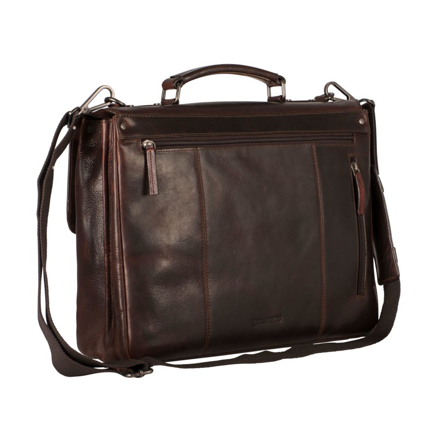 Werktassen Leonhard Heyden | Leonhard Heyden Roma Briefcase 2 Compartments Brown