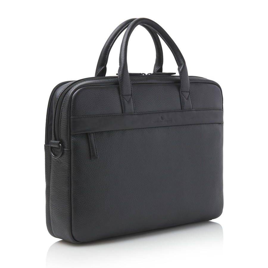 Werktassen Castelijn & Beerens | Castelijn & Beerens Onyx Alpha Laptop Bag 15.6" Double Zip Black