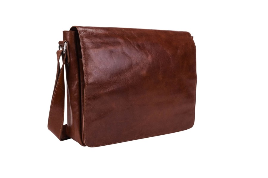 Werktassen Leonhard Heyden | Leonhard Heyden Cambridge Messenger Bag L Cognac