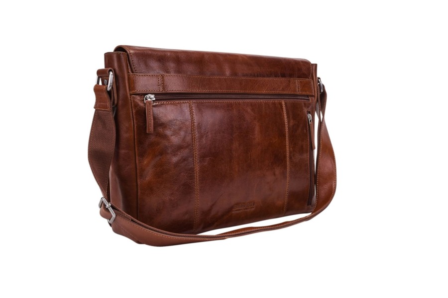 Werktassen Leonhard Heyden | Leonhard Heyden Cambridge Messenger Bag L Cognac