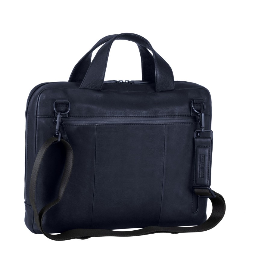 Werktassen Leonhard Heyden | Leonhard Heyden The Hague Zipped Briefcase 1 Compartment Blue