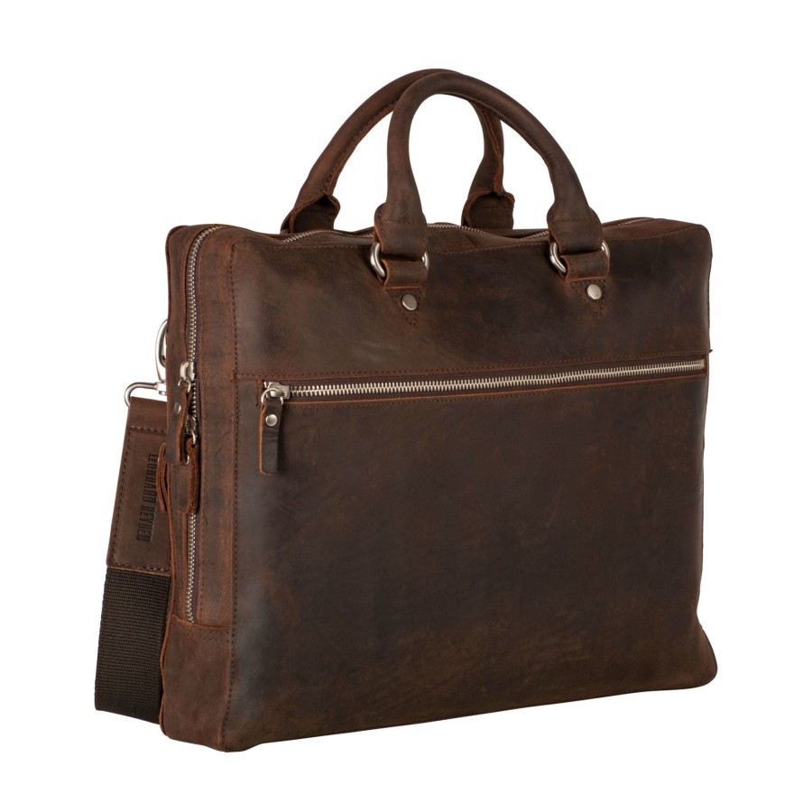 Werktassen Leonhard Heyden | Leonhard Heyden Salisbury Zipped Briefcase 1 Compartment Brown