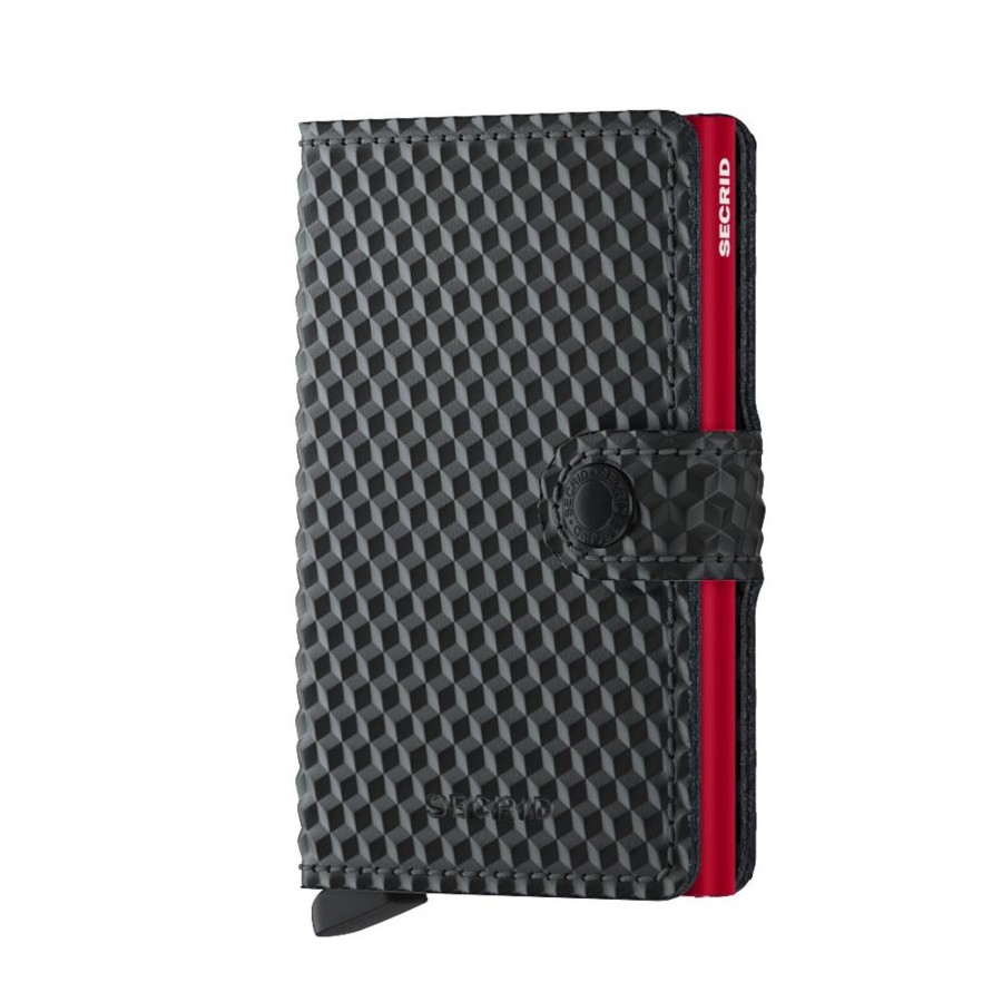 Portemonnees Secrid | Secrid Miniwallet Cubic Black Red