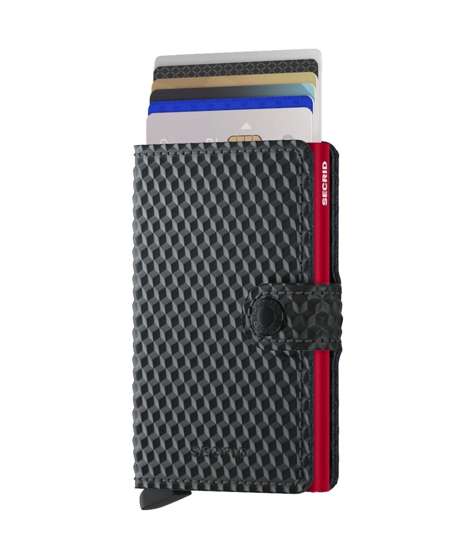 Portemonnees Secrid | Secrid Miniwallet Cubic Black Red