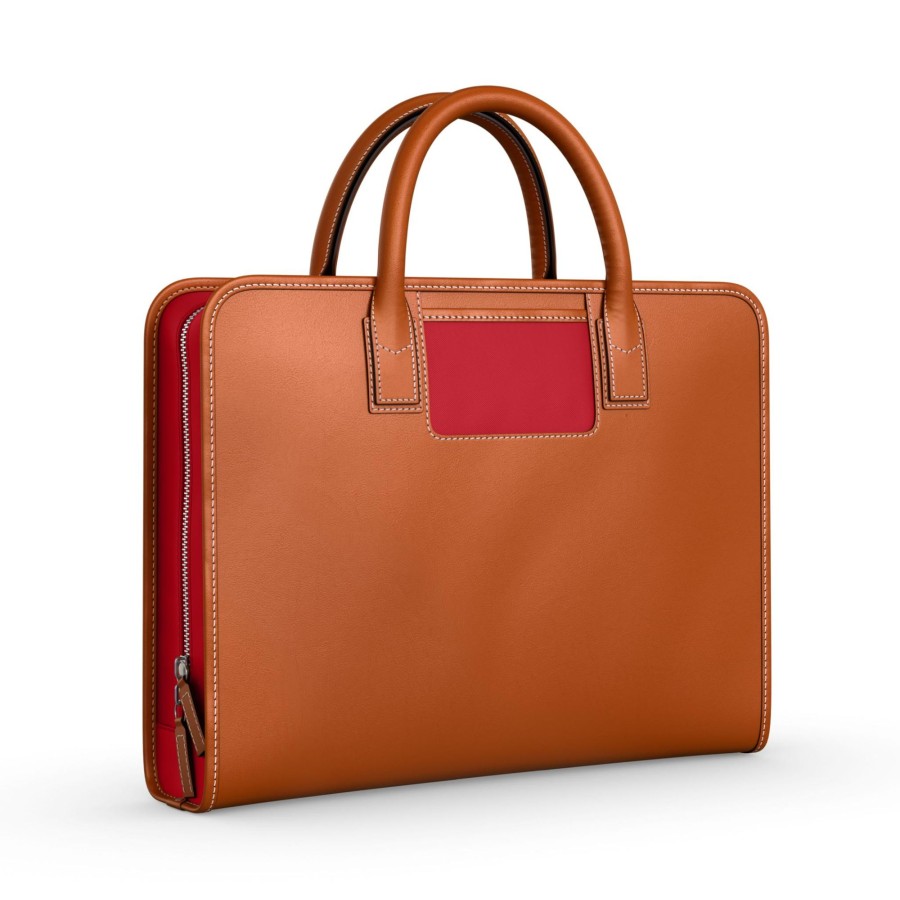 Werktassen Travelteq | Travelteq Briefcase Cognac Red