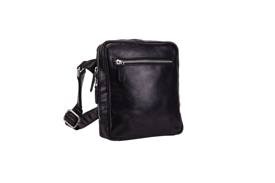 Tassen Leonhard Heyden | Leonhard Heyden Cambridge Zipped Messenger Bag S Black