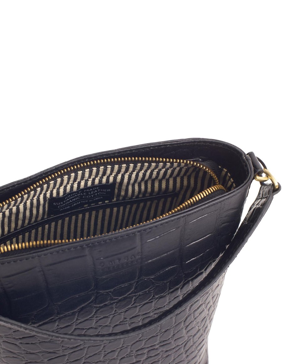 Tassen O My Bag | O My Bag Bobbi Bucket Bag Midi Black Croco