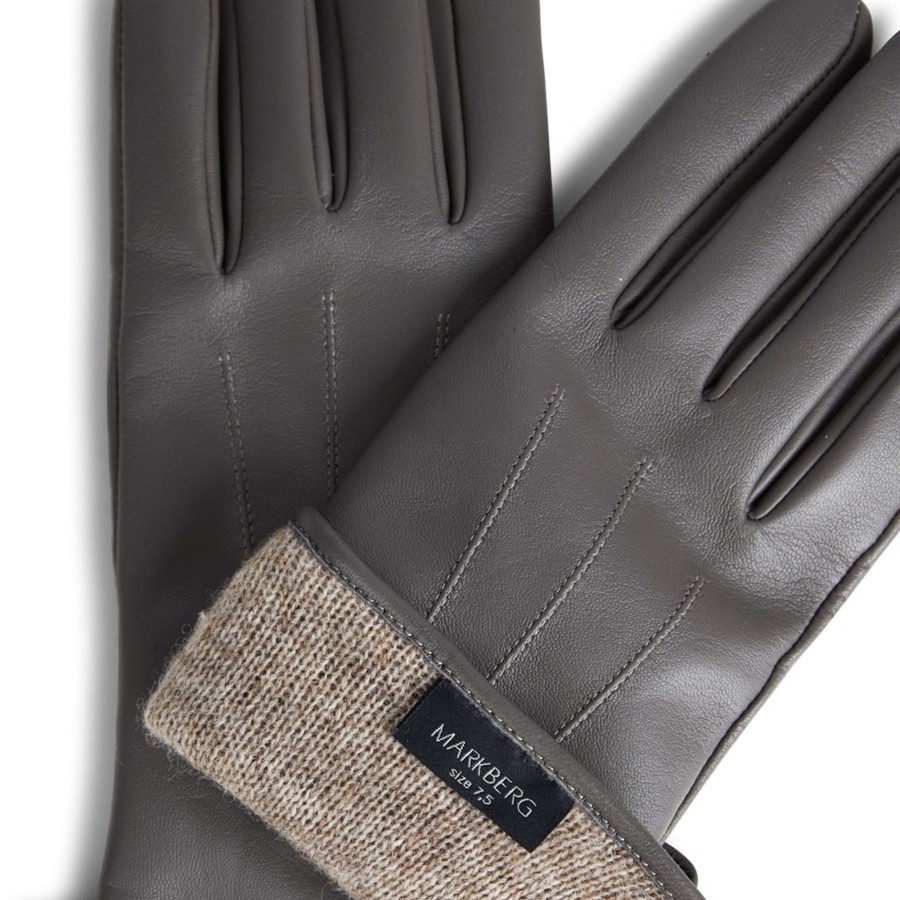 Accessoires Markberg | Markberg Carianna Glove Taupe Grey