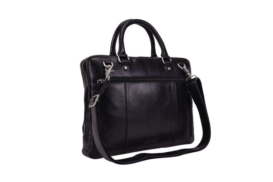 Werktassen Leonhard Heyden | Leonhard Heyden Zipped Briefcase 1 Compartment Black