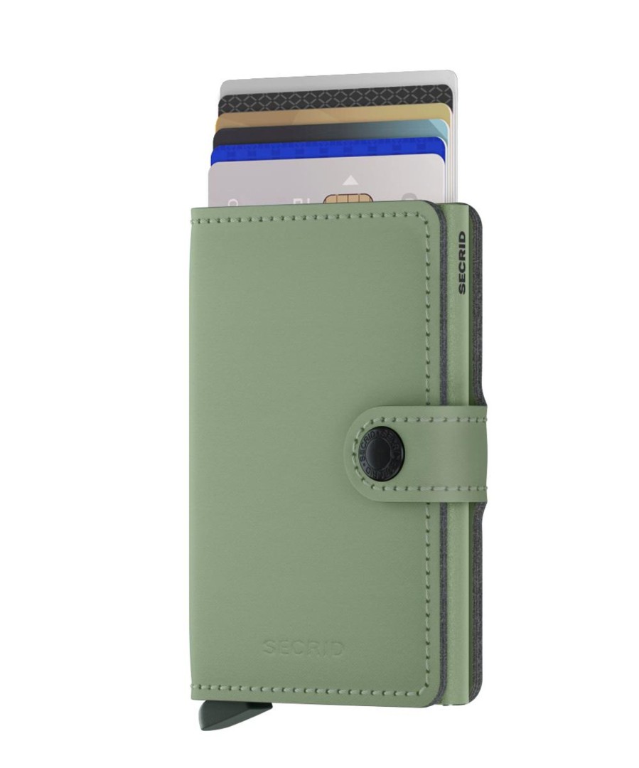 Portemonnees Secrid | Secrid Miniwallet Yard Powder Pistachio