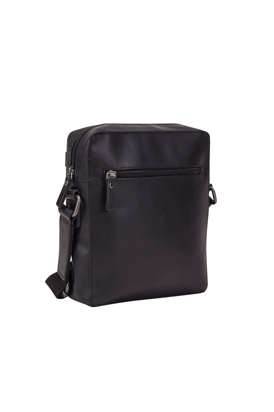 Tassen Leonhard Heyden | Leonhard Heyden Dakota Zipped Messenger Bag Xs Black