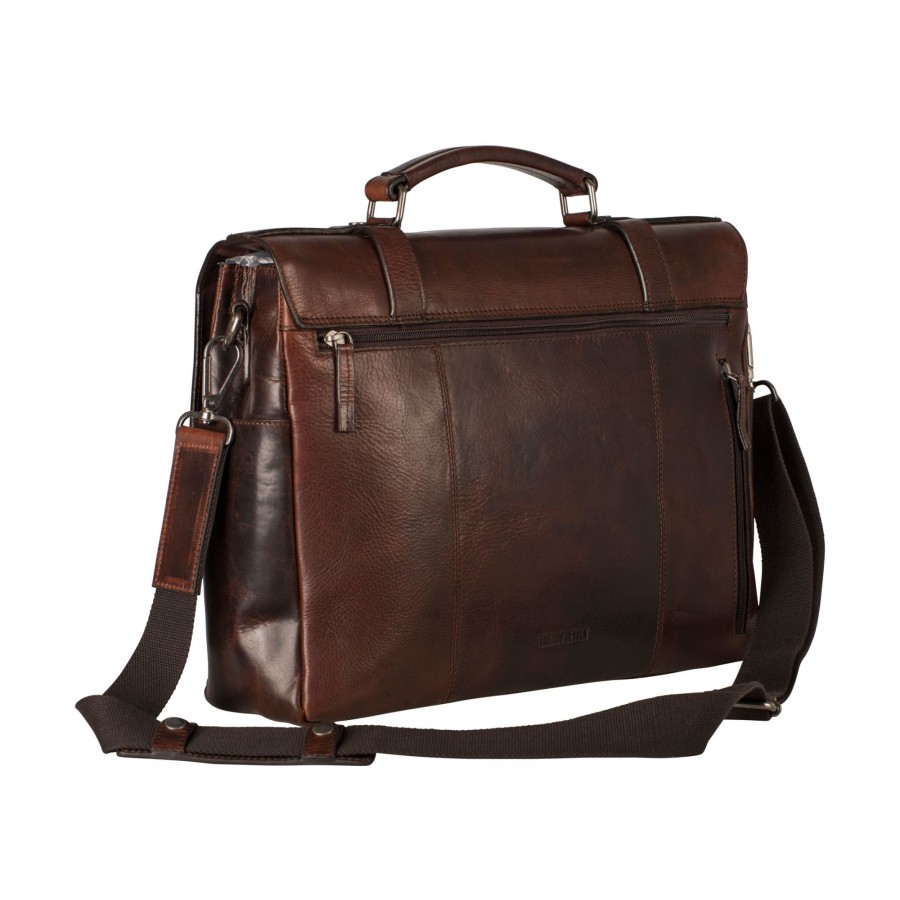 Werktassen Leonhard Heyden | Leonhard Heyden Roma Briefcase 2 Compartments Brown