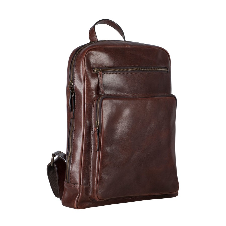 Rugzakken Leonhard Heyden | Leonhard Heyden Cambridge Business Backpack Red Brown