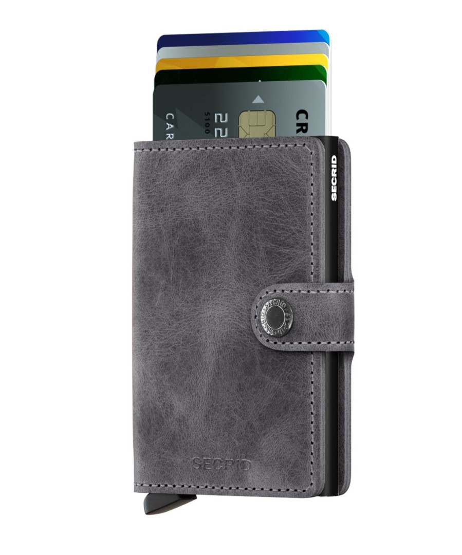 Portemonnees Secrid | Secrid Miniwallet Vintage Grey Black