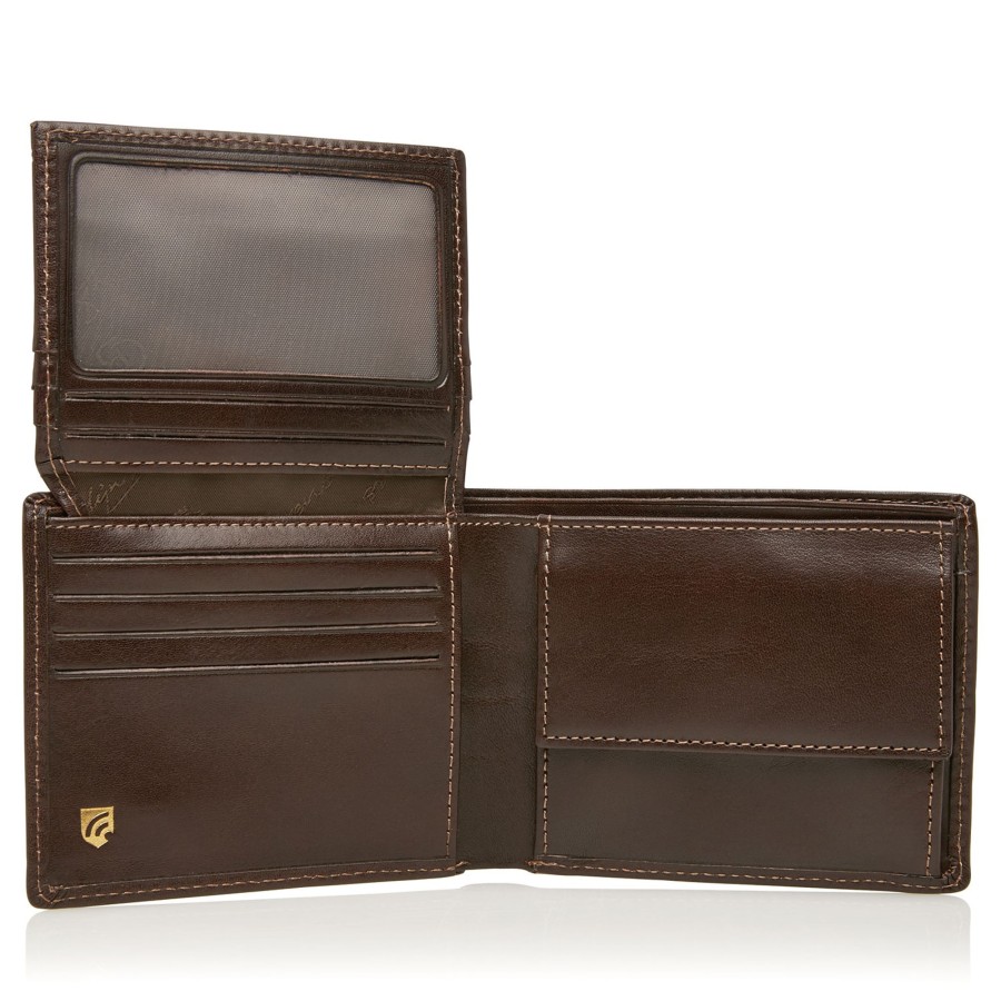 Portemonnees Castelijn & Beerens | Castelijn & Beerens Gaucho 9 Card Billfold Wallet Mocca