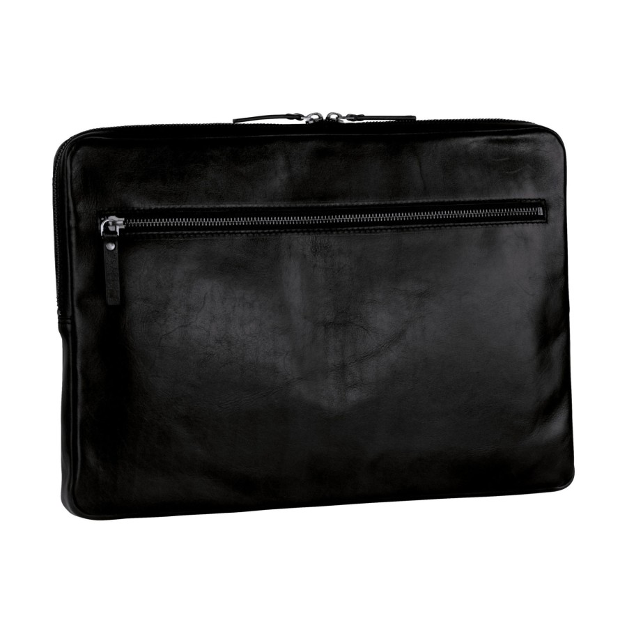 Accessoires Leonhard Heyden | Leonhard Heyden Cambridge Zipped Laptop Sleeve M Black