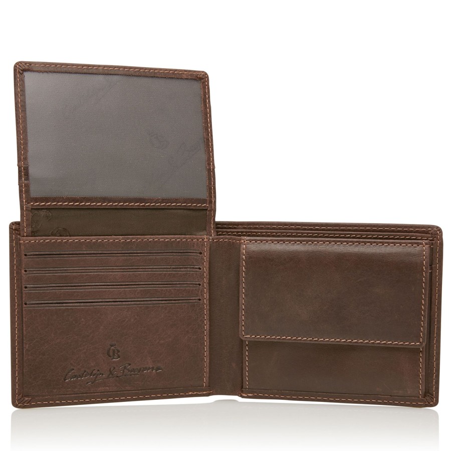 Portemonnees Castelijn & Beerens | Castelijn & Beerens Canyon 8 Card Billfold Wallet Mocca