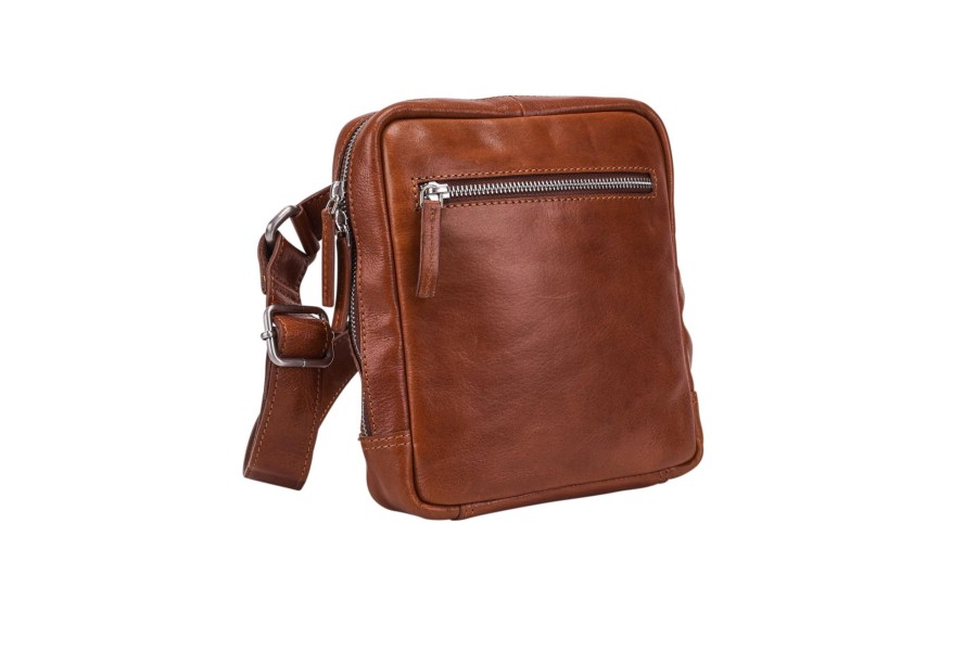 Tassen Leonhard Heyden | Leonhard Heyden Cambridge Zipped Messenger Bag S Cognac