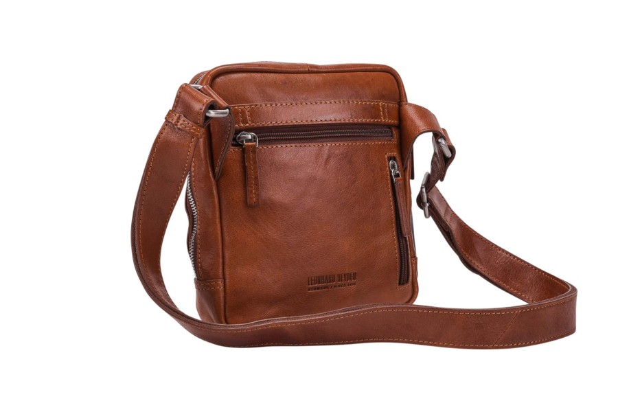 Tassen Leonhard Heyden | Leonhard Heyden Cambridge Zipped Messenger Bag S Cognac