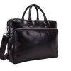 Werktassen Leonhard Heyden | Leonhard Heyden Cambridge Zipped Briefcase 2 Compartments Black