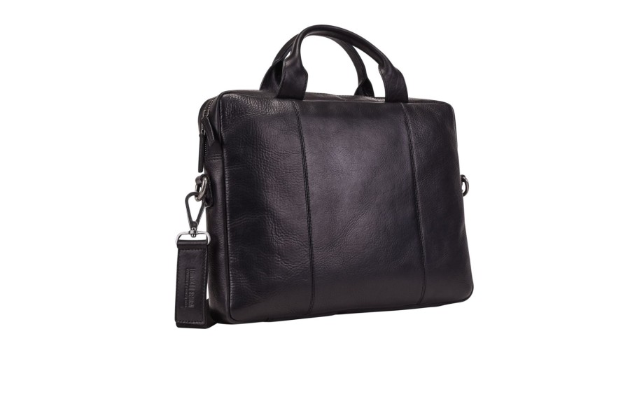 Werktassen Leonhard Heyden | Leonhard Heyden Roma Zipped Briefcase 1 Compartment Black