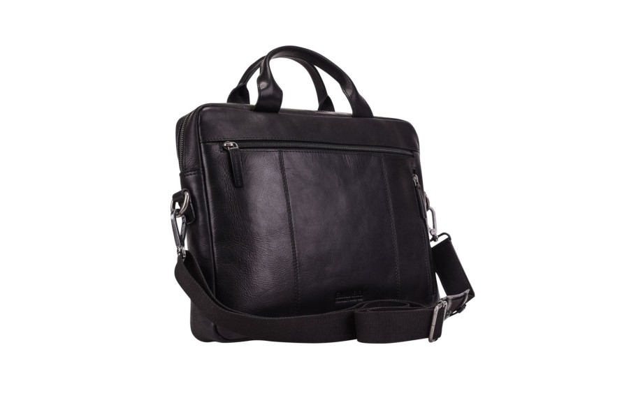 Werktassen Leonhard Heyden | Leonhard Heyden Roma Zipped Briefcase 1 Compartment Black