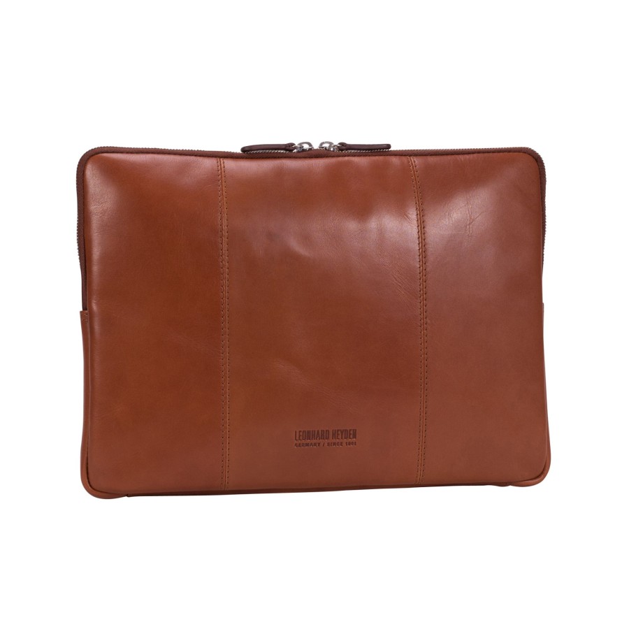 Accessoires Leonhard Heyden | Leonhard Heyden Cambridge Zipped Laptop Sleeve S Cognac