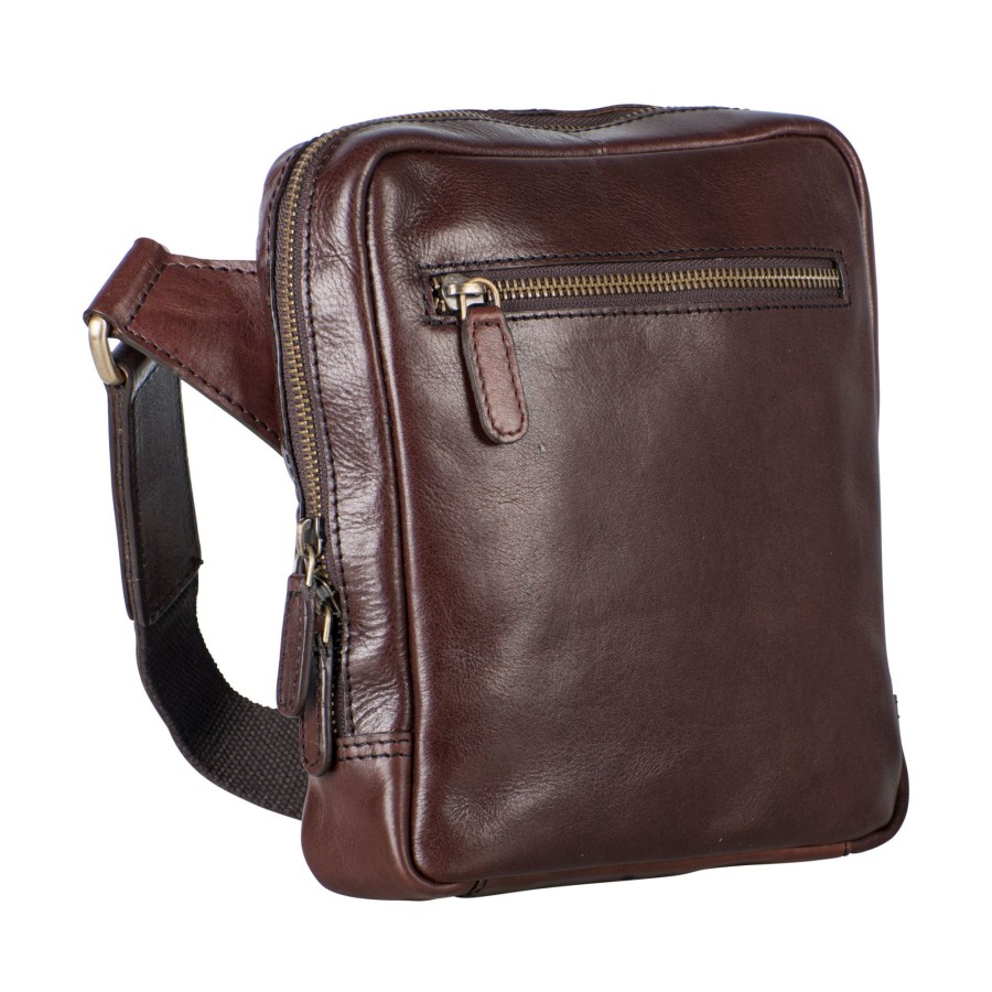 Tassen Leonhard Heyden | Leonhard Heyden Cambridge Zipped Messenger Bag S Red Brown