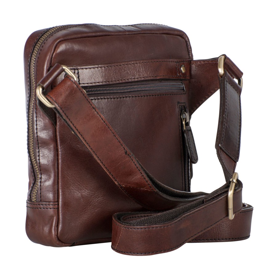 Tassen Leonhard Heyden | Leonhard Heyden Cambridge Zipped Messenger Bag S Red Brown