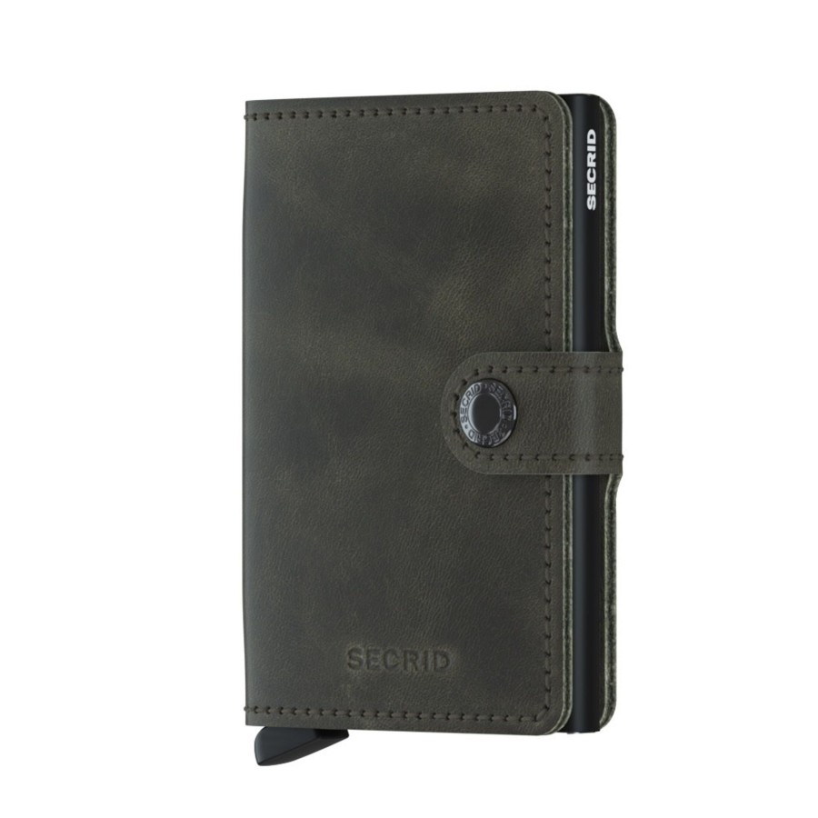 Portemonnees Secrid | Secrid Miniwallet Vintage Olive-Black