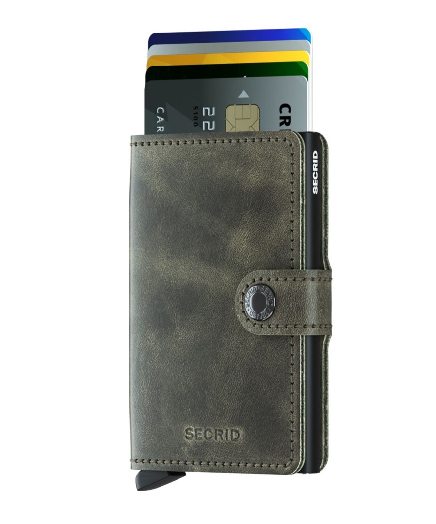 Portemonnees Secrid | Secrid Miniwallet Vintage Olive-Black