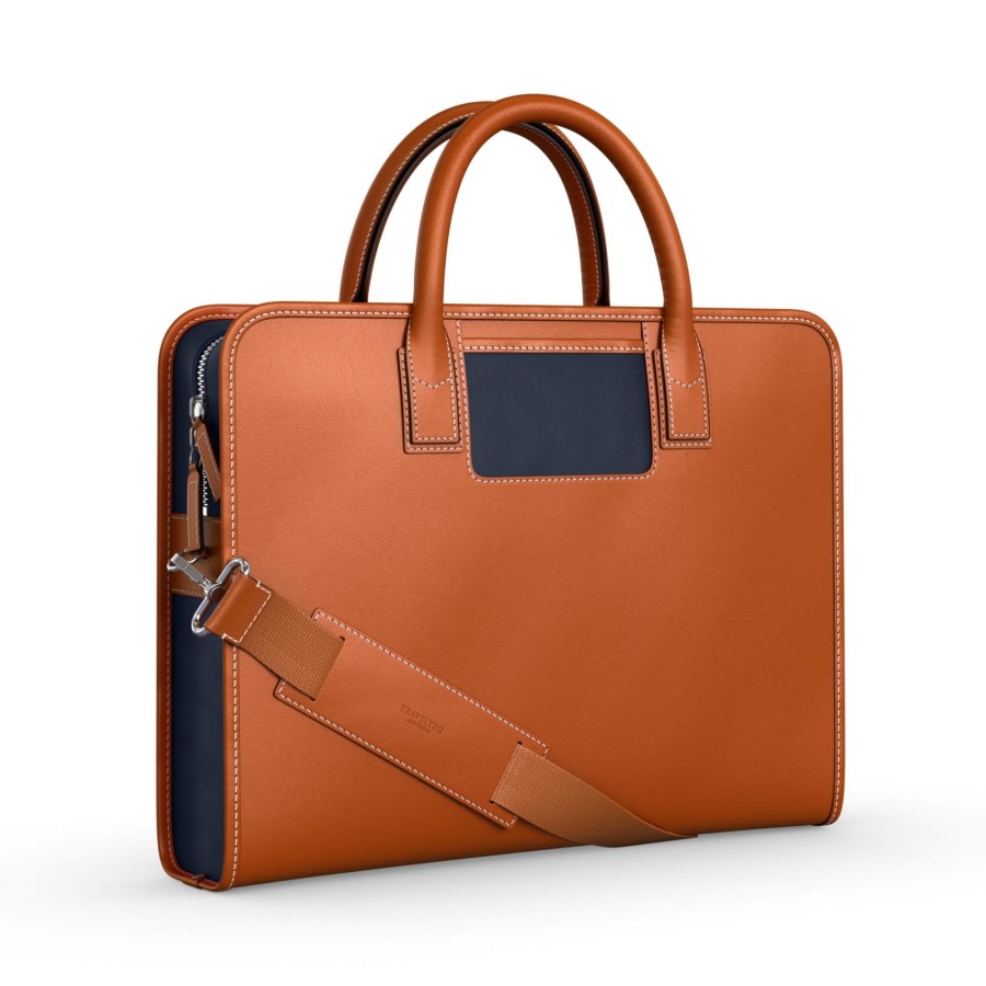 Werktassen Travelteq | Travelteq Messenger Cognac Navy