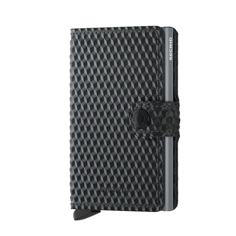 Portemonnees Secrid | Secrid Miniwallet Cubic Black Titanium