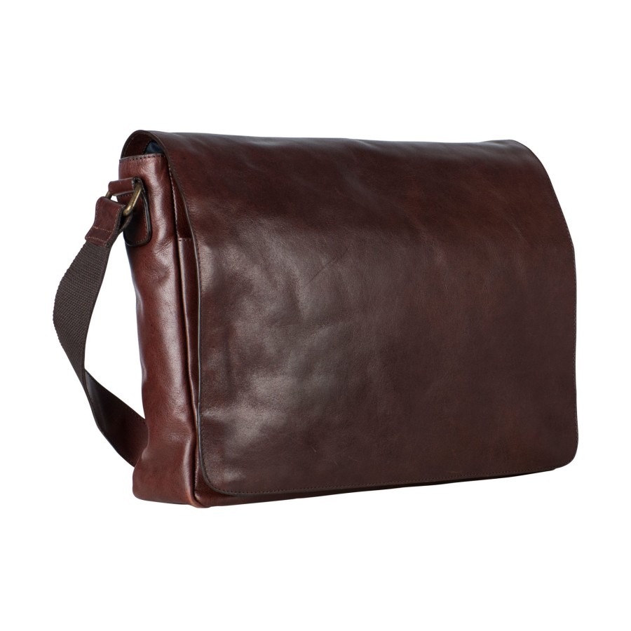 Werktassen Leonhard Heyden | Leonhard Heyden Cambridge Messenger Bag L Red Brown