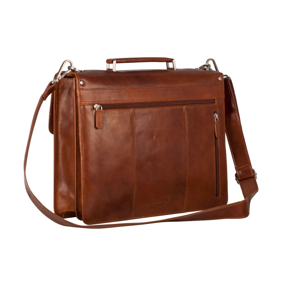 Werktassen Leonhard Heyden | Leonhard Heyden Cambridge Briefcase 2 Compartments Cognac