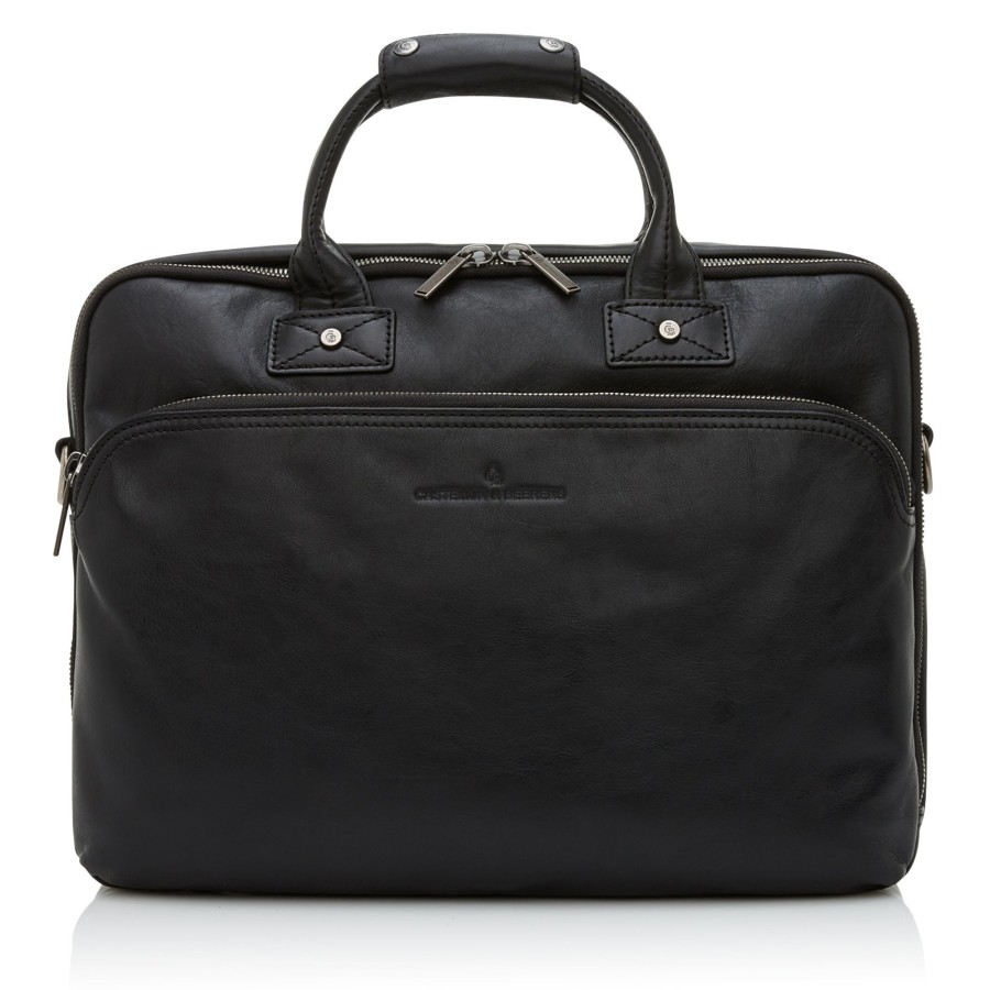 Werktassen Castelijn & Beerens | Castelijn & Beerens Firenze Laptop Bag 15.6" + Tablet Double Zip Black